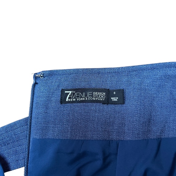 NY&Co 7th Avenue Blue Cargo Pocket Pencil Skirt Belted Size 4 - Picture 6 of 9